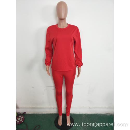 latest design custom wholesale women plain tracksuit set